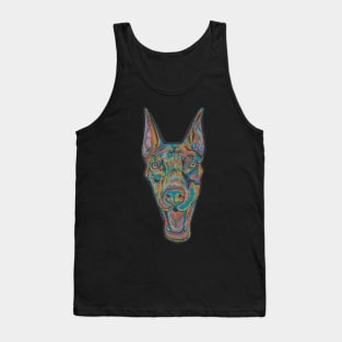 Colorful doberman dog head Tank Top